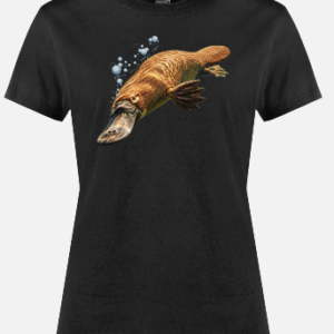platypus image on a black tshirt