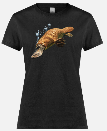 platypus image on a black tshirt