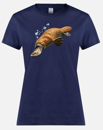 platypus image on a navy tshirt