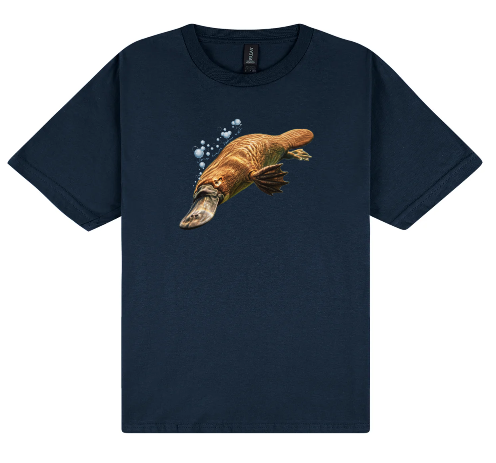 platypus image on navy tshirt