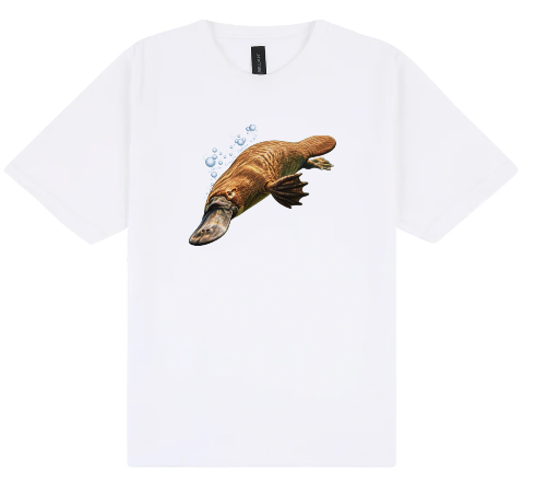 platypus image on white tshirt